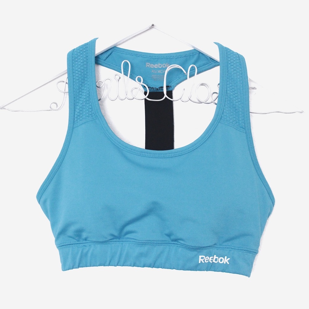 ♡ Reebok Sky Blue Elastic Racerback Sports Bra ♡